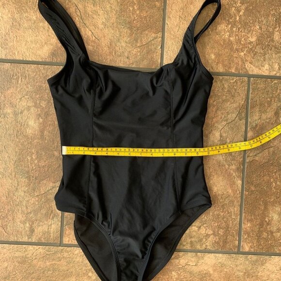 Mynah Swimsuit Medium Black One Piece Square Neck Nylon Spandex - Picture 7 of 12